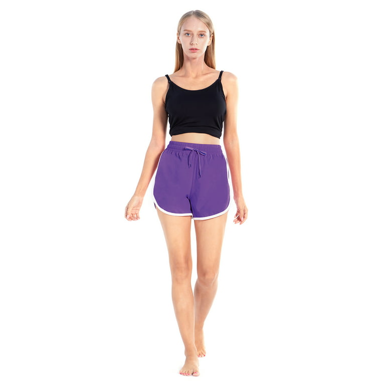 Women Contrast Trim Shorts Casual Girls Beach Running Gym Yoga Hot Pants  Sports