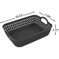 thumbnail image 3 of Zerdyne 6-Pack Gray Small Plastic Storage Baskets Tray with Handle, 3 of 7