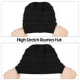 thumbnail image 5 of IC ICLOVER Winter Hat Ponytail Beanie Hat for Women, Soft Stretch Cable Knit Messy Bun Beanie,Trendy and Warm - Black, 5 of 8