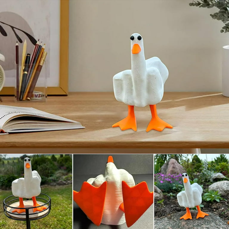 Middle Finger Duck Decoration Funny Little Duck Resin Figurine