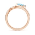 thumbnail image 2 of ANGARA Natural Criss Cross Pear Shaped Aquamarine Ring with Diamond Accents in 14K Rose Gold for Women (Size-8x6mm) | March Birthstone, Anniversary, Jewelry Gift for Women | Natural Aquamarine Ring, 2 of 9
