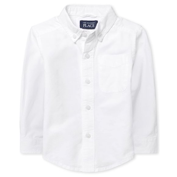 The Children's Place Little Boys and Toddler Dress Shirt, White, 3T