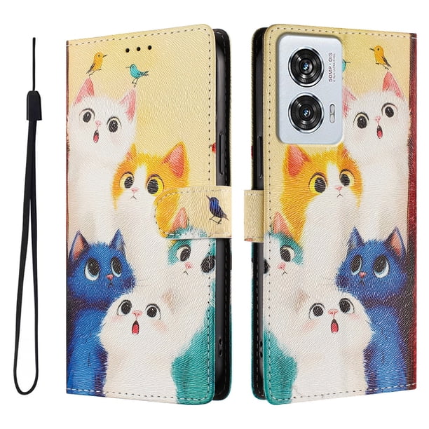 FOXDOCK Funda Tipo Cartera para Motorola Edge 50 Fusion con Soporte y Correa – Diseño de Patrones Lindos