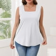 thumbnail image 4 of Yubnlvae Women's Square Neck Tank Top - 2025 Summer Casual Sleeveless Blouse - Trendy Basic Vest for Layering (S-XXL) (White | XL), 4 of 6