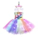 thumbnail image 1 of Vestido de tutú de unicornio brillante para niñas, vestidos de unicornios brillante para niños, vestido de princesa para fiesta de Halloween, ropa para niños, 1 of 4