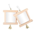 thumbnail image 3 of Bird Cage Swing Toy for Parrots Birds Mirror Wood Reliable Reflective Interactive Small Bells Toy Bird Boring Toy, 3 of 11
