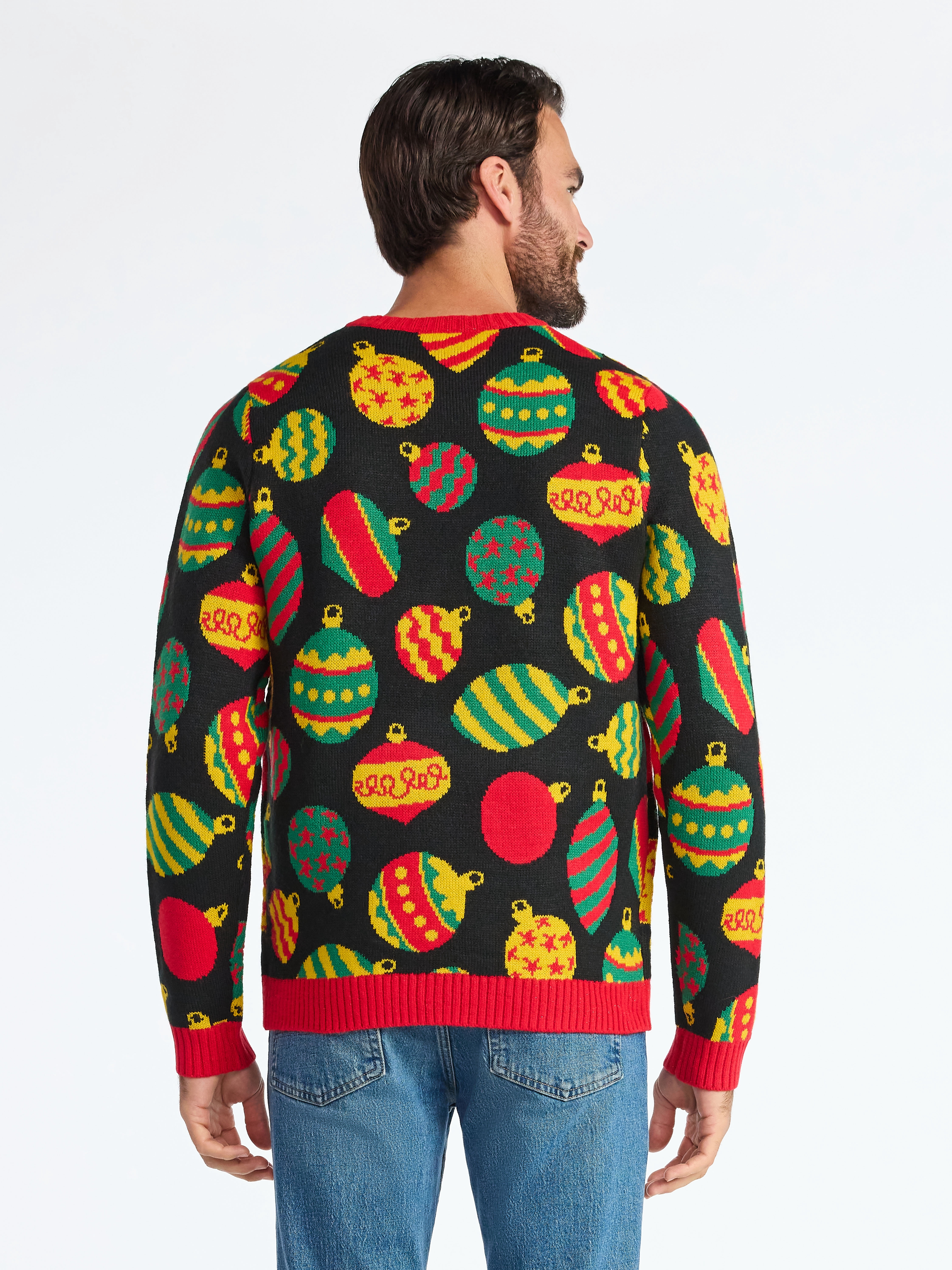 Men's Dasher Reindeer Ugly Christmas Sweater from Holiday Time, Midweight, Sizes M-2XL