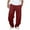 Wine, variant on Men's Cotton Wide Leg Pants Casual Elastic Waist Loose Baggy Sweatpants with Pockets Solid Fall Fashion Trousers (XL, Wine)