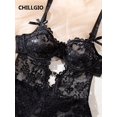 thumbnail image 4 of CHILLGIO Body de mujer con espalda abierta, mono de una pieza con encaje, pijama sexy, catsuit transparente, lencería erótica, 4 of 4