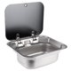 thumbnail image 4 of Lavabo para vehículos recreativos, fregadero cuadrado de acero inoxidable, fregadero de acero inoxidable, fregadero individual, diseño a prueba de futuro, 4 of 12