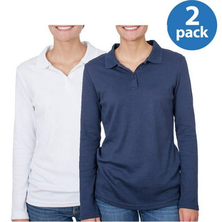 George Juniors School Uniform Long Sleeve Polo 2 Pack Value Bundle