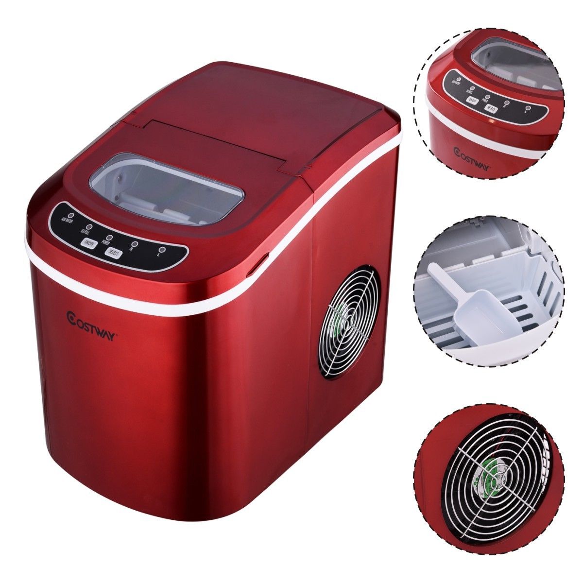 Goplus Portable Compact Electric Ice Maker Machine