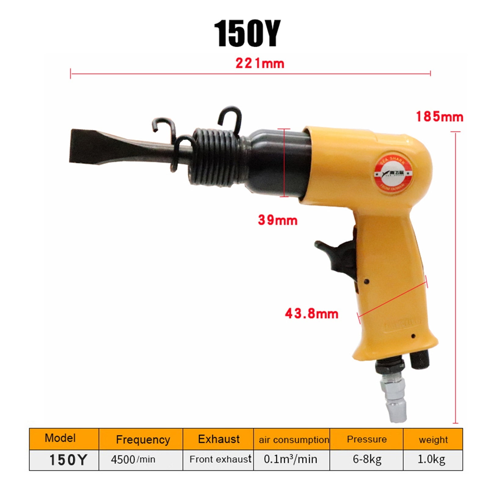 Demolition Jack Hammer 150Y Mini Air Shovel Metal Sander Pneumatic Hammer 3 Shovels Professional Metal Cleaner Tools ,Efficient and Reliable