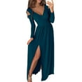 thumbnail image 3 of Robe Décolletée en V Profond pour Femmes, Manches Longues, Soirée Club, Nouvelle, 3 of 3