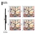 thumbnail image 3 of Square Wall Clock,The Eiffel Tower In Paris And SurSquareed By Blooming Cherry Blossoms,Silent Non-Ticking Wall Clock Decor for Home Office Kitchen Living Room Bedroom(12inch), 3 of 4