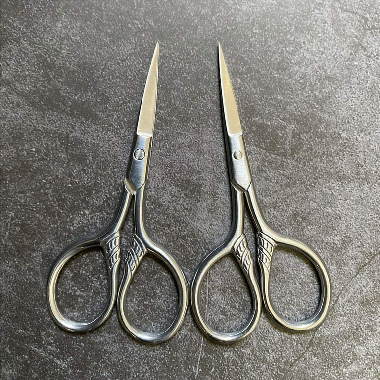 Small Scissors – Stainless Steel Facial Hair Grooming Beauty Tool for Men –  Mustache, Eyebrow, Eyelash, Nose, Ear, Beard Trimming 2 pack 