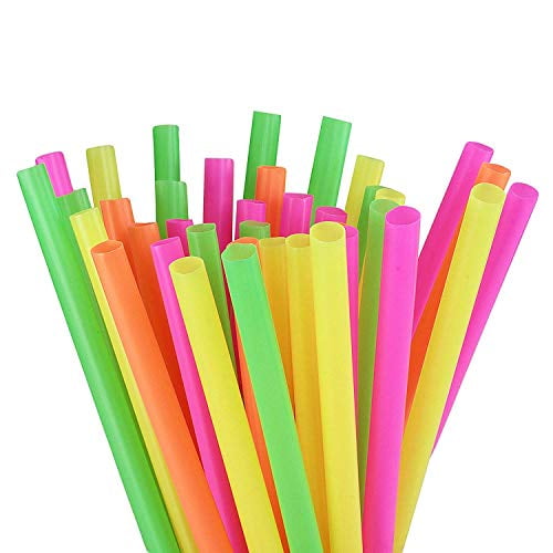300ct Large Milkshake/Smoothie/Slush Straws, Disposable Jumbo Extra