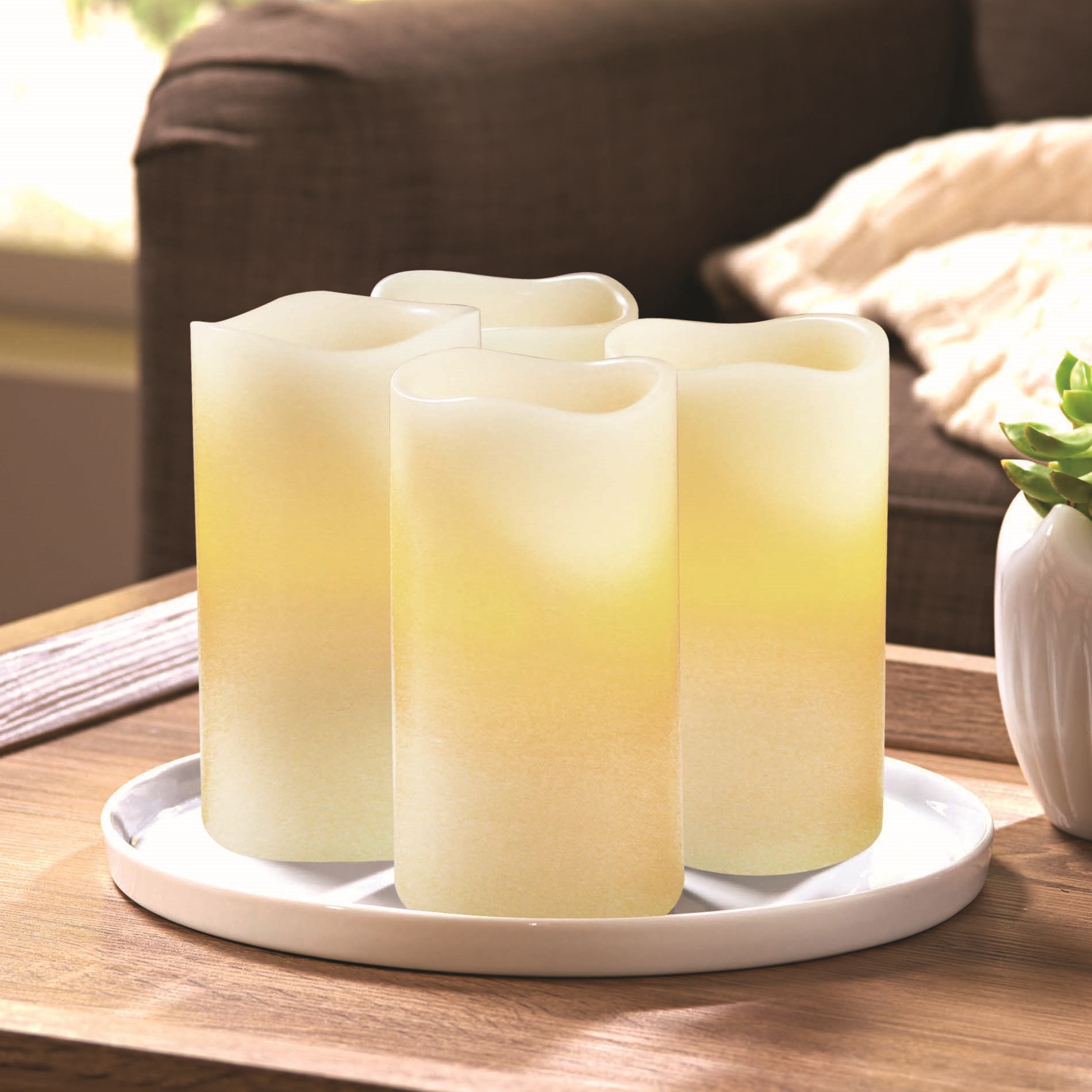 Better Homes and Gardens Flameless LED Pillar Candles 4-Pack, Vanilla Scented - image 3 of 4