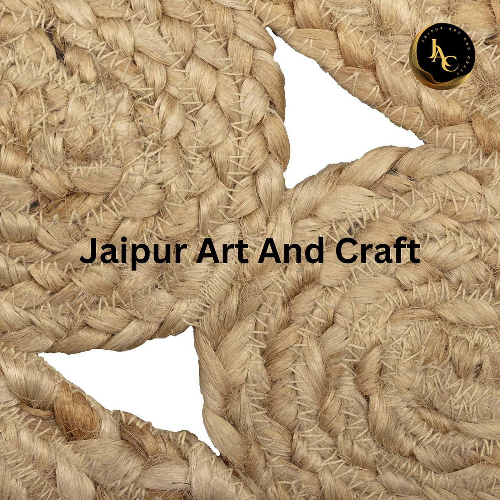 Jaipur Art And Craft Natural Jute Area Rug Oval Shape Hand Braided Rustic Look Carpet Rug Size - (7x9 Sq Feet), (84x108 Inches), (210x270 CM)