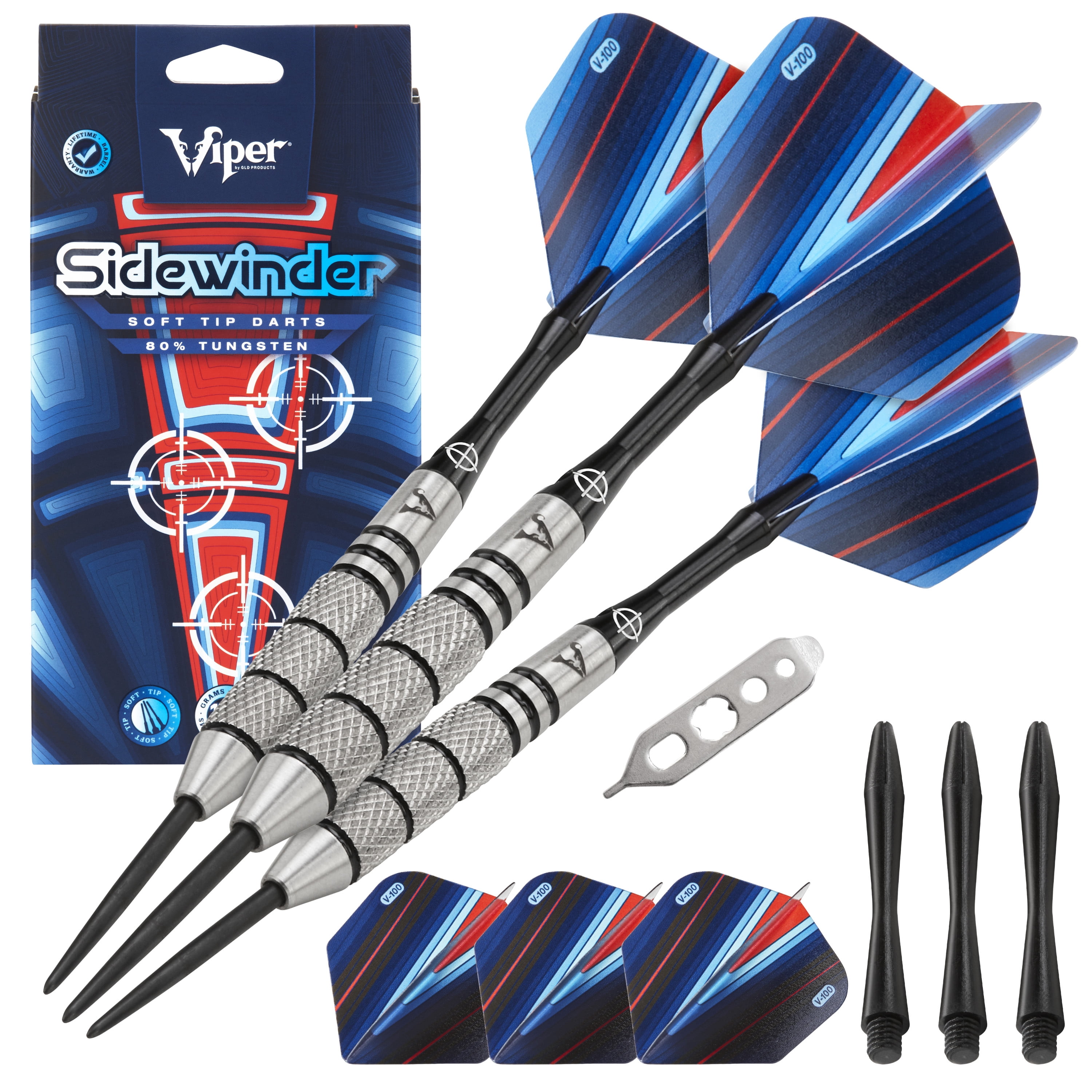 Viper Sidewinder Tungsten Steel Tip Darts 21 Grams and Casemaster Deluxe Pink Nylon Dart Case