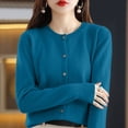 thumbnail image 3 of Resicozy Cardigan Sweaters for Women Lightweight Cozy Long Sleeve Tops Plus Size Warm Button Up Down Cardigan Sky Blue L, 3 of 7