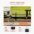 thumbnail image 4 of A-Frame Trailer Tongue Jack - 5000 lbs Capacity, 15" Lift Travel, Bolt-On Trailer Jack for Easy Installation, 4 of 6