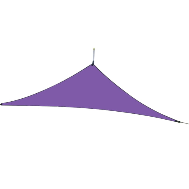 Cobertizo triangular para exteriores SJTM346, ideal para sombra y lluvia, color morado oscuro, tamaño 4x4x4 metros, resistente y duradero.