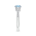 thumbnail image 3 of ANGARA Natural Classic Three Stone Aquamarine and Diamond Ring in 14K White Gold for Women (Size-6mm) | March Birthstone, Birthday, Anniversary, Jewelry Gift for Women | Natural Aquamarine Ring, 3 of 9