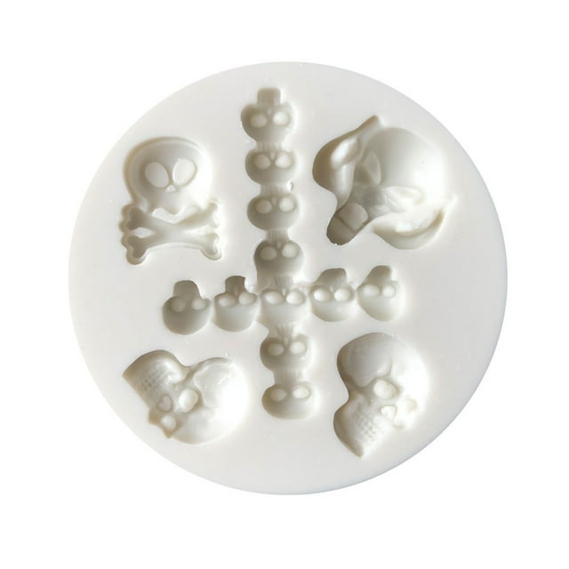 Molde de esqueleto Efecto 3D Molde multiusos de silicona para fondant para tartas Molde para hornear para decoración de tartas DIY Blanco