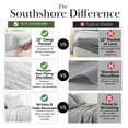 thumbnail image 4 of Southshore Fine Linens Quiet Horizon White Striped Patterned Sheet Set, Ultra Soft Brushed Microfiber, 15 Inch Deep Pocket, 4 PCS, 1 Flat Sheet, 1 Fitted Sheet and 2 King Pillowcases, California King, 4 of 9
