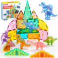 thumbnail image 1 of Juego de azulejos magnéticos para construcción SYNCFUN con diseño de dinosaurios, 50 unidades, para niños de 3 a 8 años, 1 of 7
