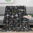 thumbnail image 4 of Contemporary Military Jet Aircraft Flannel Throw Blanket, Hypoallergenic, All-Season Multipurpose Knitted Polyester Bedding, Soft Comfortable, 4 of 6