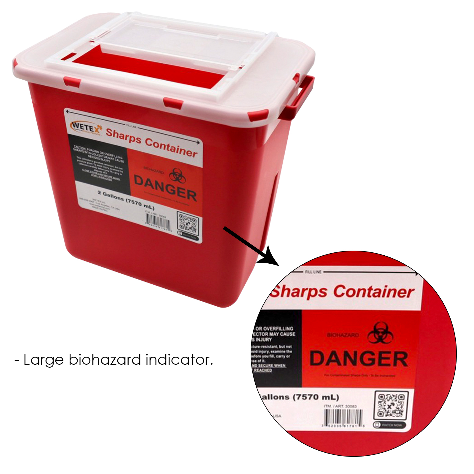 Wetex 24pcs Sharps Container Biohazard Multiple-Use Needle Disposable - Puncture Resistant