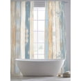 thumbnail image 5 of Blue Beige Wooden Sheer Curtains 84 Inch Length 2 Panels Set, Vintage Farmhouse Modern Wood Voile Window Treatment Rod Pocket Curtains Sheers Drapes for Bedroom/Living Room/Kitchen 52"x84"x2, 5 of 7