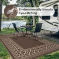 thumbnail image 5 of DEORAB 9'x12' Outdoor Rugs Waterproof Patio Reversible Plastic Carpet Camping Outside Mat,Coffee & Beige, 5 of 5