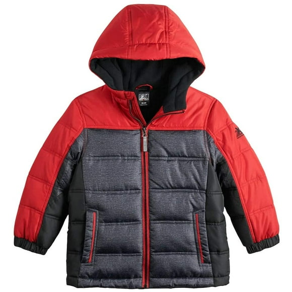 ZeroXposur Boys Puffer Jacket Fleece Lined Hooded Kids Winter Coat with Elastic Cuff