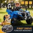 thumbnail image 3 of 12V Powered Ride on Car UTV, Kids Ride on Toys for Toddlers Ages 3-5, Ride on Vehicles with Remote Control, Bluetooth, Music, 4 Wheels Suspension, Electric Cars for Kids Boys Girls, Blue, 3 of 13
