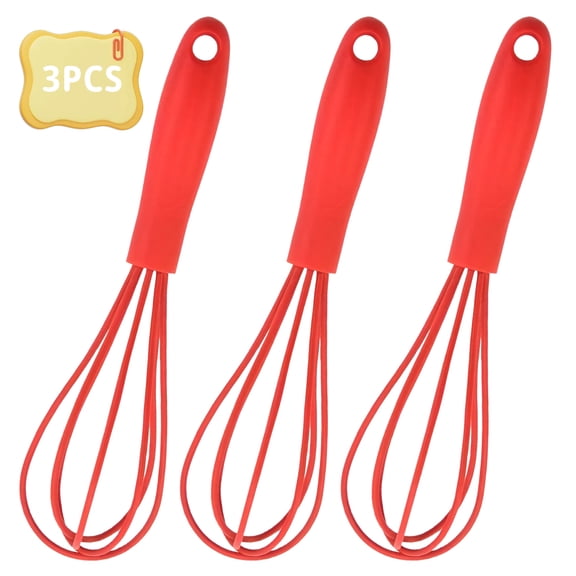 Silicone Whisk Set of 3, Heat Resistant for Kitchen Baking Balloon Egg Beater