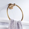 thumbnail image 2 of Anillo de toalla de latón antiguo, soporte para toalla de mano, accesorios de baño, colgador de toalla de ducha cepillado, redondo, montado en la pared, 2 of 5