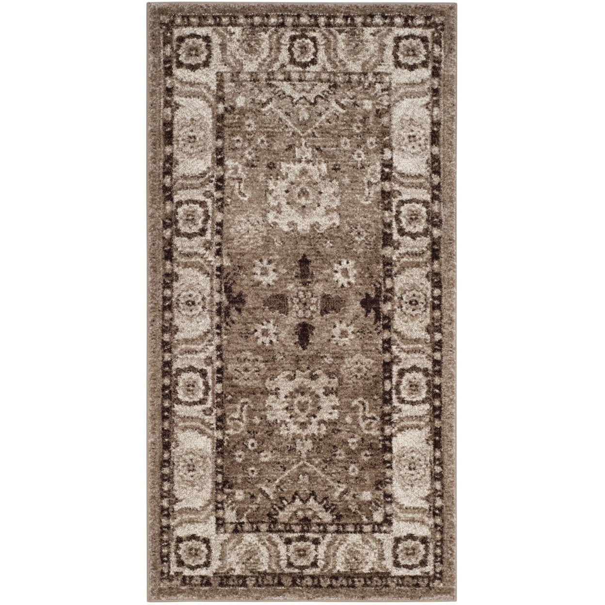 SAFAVIEH Vintage Hamadan Pema Traditional Area Rug, Taupe, 5'3" x 5'3" Square