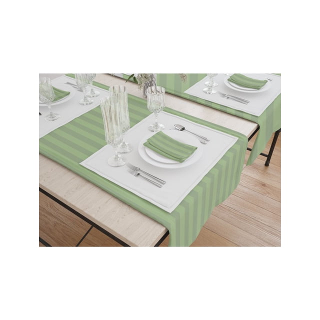 Nappe 45"x45 Pouces Tissu 6.4 oz. Filaire 100 % Polyester "Damask Stripe" color CELERY pattern 2/pack