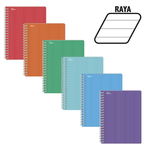 Cuadernos Profesional Espiral Raya PRINTAFORM Multicolor 100 Hojas Caja Con 12 Libretas