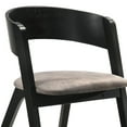thumbnail image 5 of Jackie Mid-Century Modern Dining Accent Chairs in Black Ash Finish and Brown Fabric - Set of 2, 5 of 5