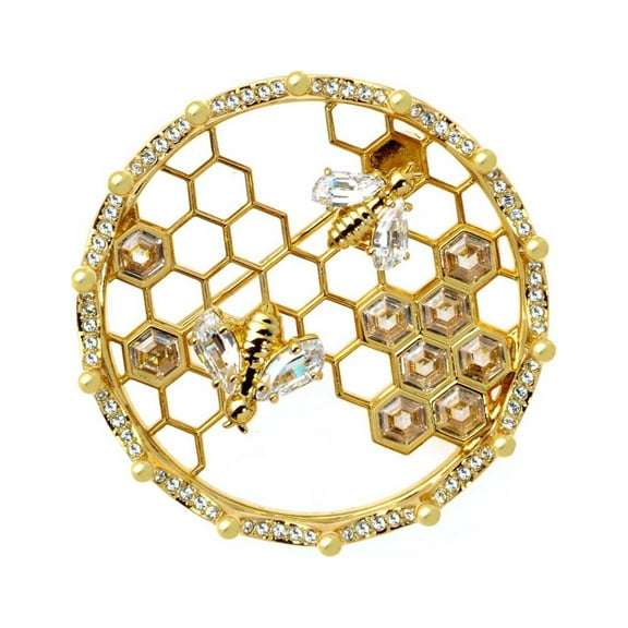 Swarovski 5501079 Women's Bee A Queen Yellow Gold Crystal Brooch