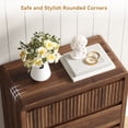 thumbnail image 6 of ASTUVIA 4 Drawers Dresser for Bedroom, 40" Tall Chest of Drawers with Curved Profile Design, Mid Century Fluted Storage Dressers Organizer,Brown, 6 of 9