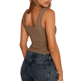 thumbnail image 3 of Womens Going Out Crop Tops Backless Tank Tops Summer Y2k Teen Basics Cute Clothes Dark Brown XS, 3 of 7