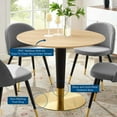 thumbnail image 4 of Modway Zinque 40" Dining Table in Gold Natural, 4 of 6