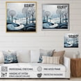 thumbnail image 4 of Designart "Blue White Modern Scandinavian Winter Painting II" Landscapes Floater Framed Canvas Print, 4 of 7