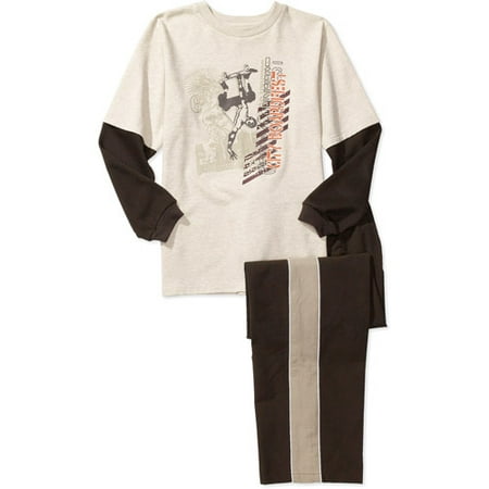 Athletic Works - Boys' Mock-Layer Tee and Pants