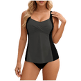 thumbnail image 3 of Ailaofu Women's Tummy Control Tankini Top Twist Bathing Suit Top Ruched Swimsuit, 3 of 7